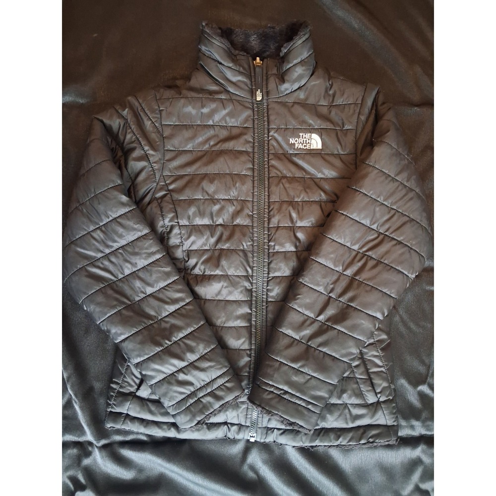 The North Face Kids Black Reversible Puffer Jacket Filles Youth Size L  14-16